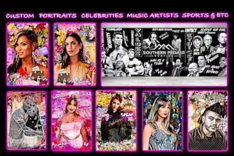 create graffiti pop art canvas designs and murals