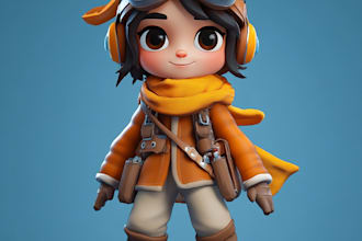 design 3d character and cartoon model in blender
