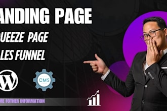 build wordpress landing page design, squeeze page, sales page, or sales funnel
