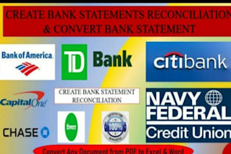 do reconcile bank statement PDF to editable format