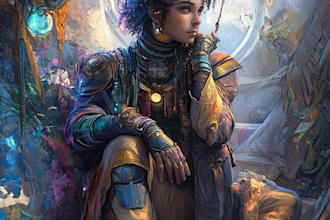 draw fantasy sci fi and dnd character art illustration