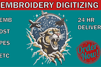 digitize image for embroidery digitizing, logo embroidery design convert to dst
