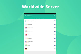 create vpn app with admin panel, server control and admobd ad, super fast serve