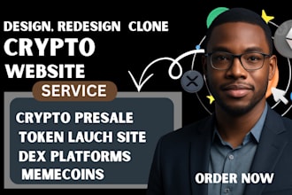 design, redesign clone crypto presale website, token launch site or dex platform