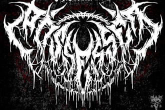 design djent, progressive metalcore, hardcore and modern thall band logo