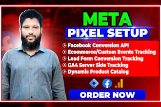 set up meta pixel, facebook conversion API and ga4 server side tracking via GTM