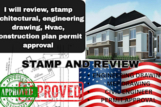 review, stamp architectural, engineering drawing hvac, construction plan permit