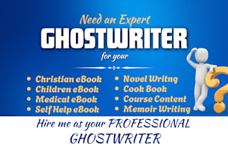 ghostwrite and format your non fiction book on any niche, ebook ghostwriter