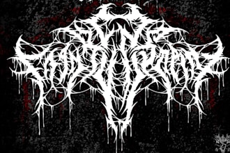 create death, black metal, grindcore, hardcore band logo