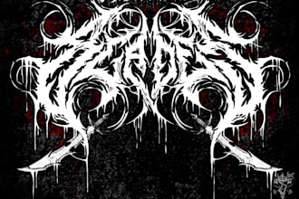 design an atmospheric black metal and dungeon synth logo