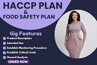 draft full haccp or food safety plan, haccp procedures and monitoring form