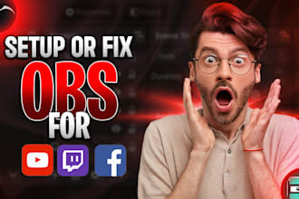 set up or fix streamlabs and obs for twitch youtube facebook or tiktok