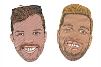 do faces embroidery digitizing in few hours emb,dst,pes,jef