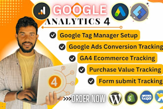 setup ga4 ecommerce tracking, google analytics 4, ads conversion tracking,GTM