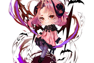 chibi illustrations in anime style