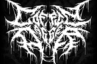 design death metal logo with texture and chrome effect