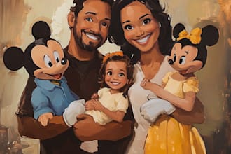 design a disney family portrait