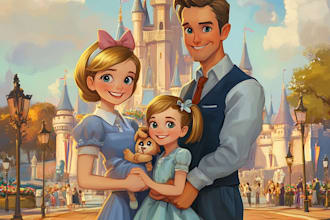 do a design a disney family portrait