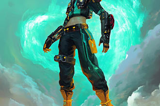 make a amazing sci fi character illustration