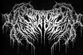 make a dark art logo, brutal, death metal band and horror