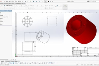 create mechanical 3d model solidworks and 3d and 2d drawings or 3d modeling