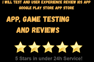test and user experience review IOS app google play store app store