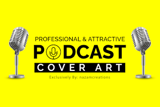 design outstanding podcast cover art and podcast logo without any copyright