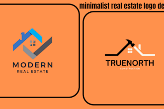 design clean minimalist real estate business letter logo design service