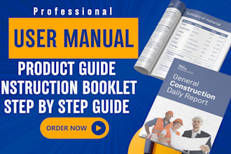 create user manual, product guide, step by step, instruction booklet, design PDF