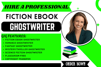 be your fiction ebook ghostwriter for romance, fantasy, mystery, kdp book writer
