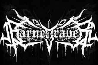 create black,death,thrash metal band logo and t shirt desing