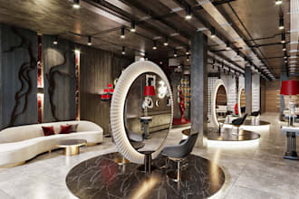 design fast 3d modern beauty salon,spa, barbershop,nail salon,showroom render