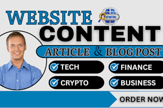 do copywriting, SEO website content, article, and blog post for your website