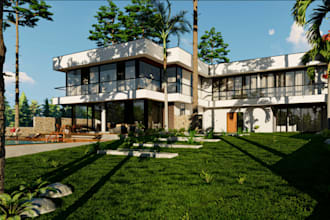 remodel 3d exterior design,modern apartment,luxury building, 3ds max, floor plan