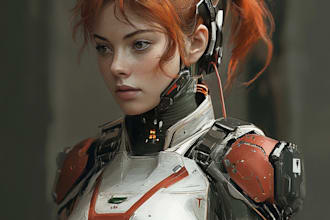 create sci fi character illustration, concept art