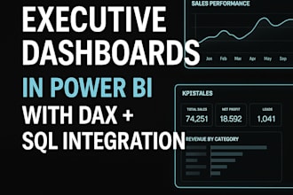 design executive dashboards in power bi with dax plus sql integration
