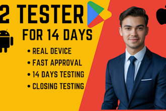 provide 12 testers for google play console closedtesting real device for 14 days