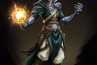 draw dnd character art and oc character