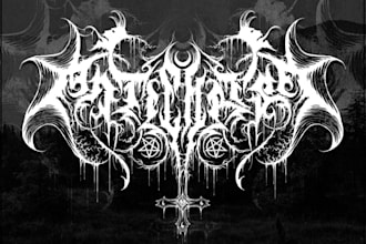 create a thrash metal and heavy metal logo