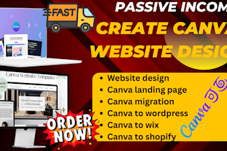 create canva website design, canva landing page migrate canva to wix