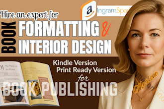 do interior book design for amazon kindle and print books for book publishing