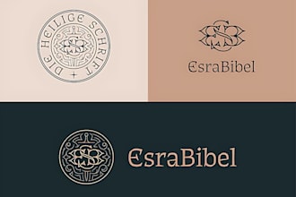 do minimalist esrabibel, botanical and catholic logo design