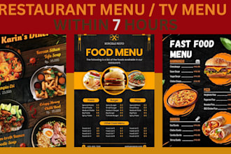 design modern food and drink menu, restaurant menu, digital menu chalkboard menu