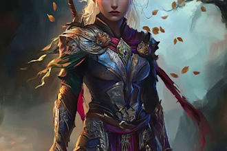 create a fantasy character or character illustration