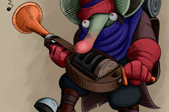 create coloured line art characters