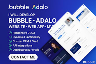 develop bubble adalo bubble io website bubble web app mvp bubble CRM bubble saas