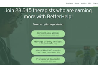 design a mental health, therapy, or counseling website with booking integration