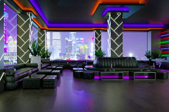 rebuild 3d strip nightclub,led bar lighten,hotel interior room,vip space,3dsmax