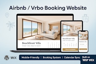 build and redesign wordpress or wix rental booking websites for airbnb, vrbo