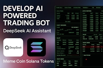 develop ai powered trading bot, deepseek ai assistant, meme coin salana tokens